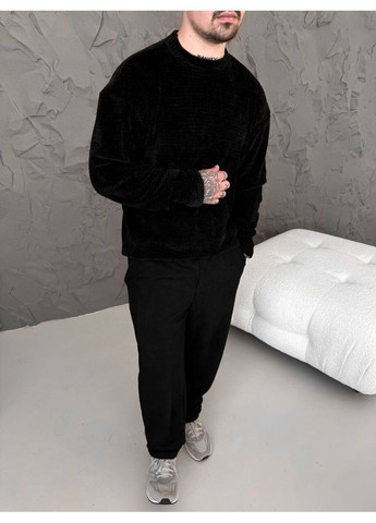 Черный мужской оверсайз свитер No Brand