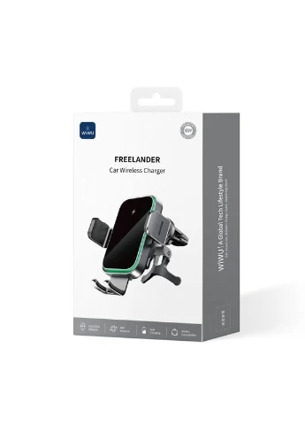 Автотримач для телефона з БЗП FREELANDER Car Wireless Charger CH-313 Black (6976195097351) WIWU FREELANDER CH-313 (386032428)