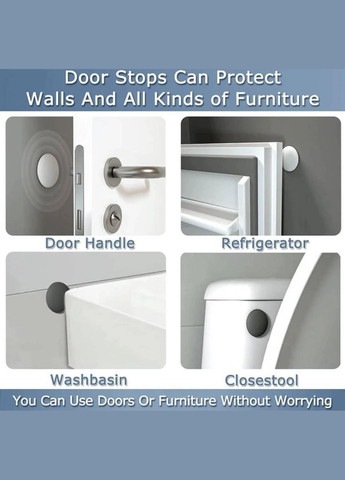 Відбійник обмежувач від удару силіконовий самоклеючий Круглий 1 штука Сірий CHOICE (333707701)