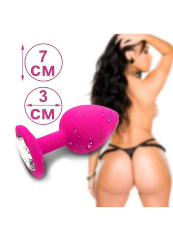 Силиконовая пробка анальная с кристаллом S розовая No Brand (362571368)