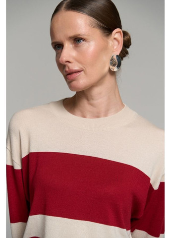 Комбинированный джемпер 2833 перламутр-бургунди Triko Bakh