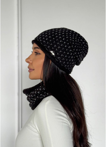 Вязаный комплект для женщин с шапкой и снудом InFashion Комплект шапка і бафф (366032065)