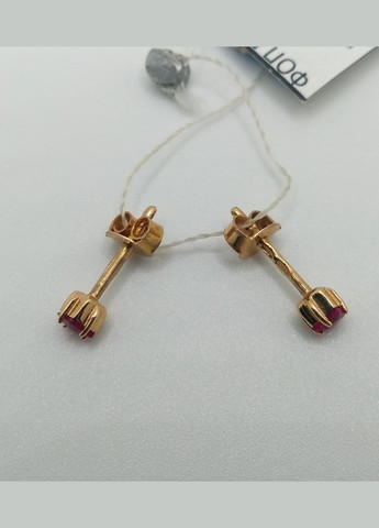 Серьги золото 585° 1,08г. пусеты имитация рубина (с01210) КЮФ Максаліна С01210 (306432473)
