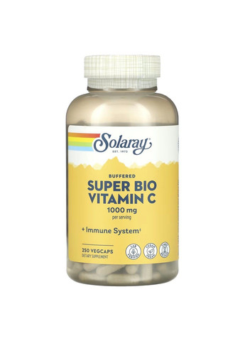 Буферизированный Витамин C Super Bio Vitamin C 1000мг – 250 вег.капсул Solaray (293944932)