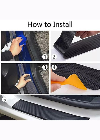 Захисна вінілова стрічка 5см х 3м, вуглецеве волокно, колір карбон. молдинг для дверей, порога, кузова. No Brand (362345683)