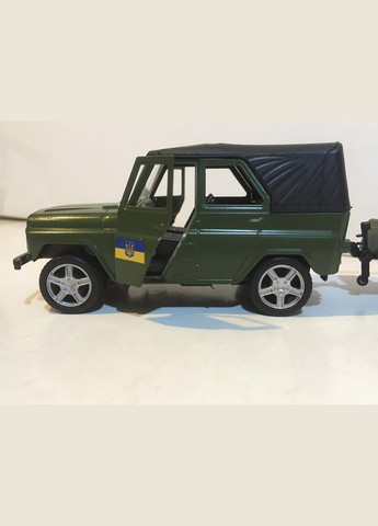 Машинка железная инерционная военная, 12см, с прицепом 15см, вертолет, в кор. 35,5/14,5/8,5см Автосвіт (340462588)