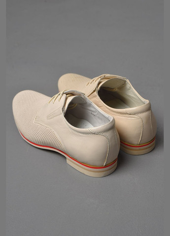 Бежевые туфли подростковые для мальчика бежевого цвета без шнурков Let's Shop