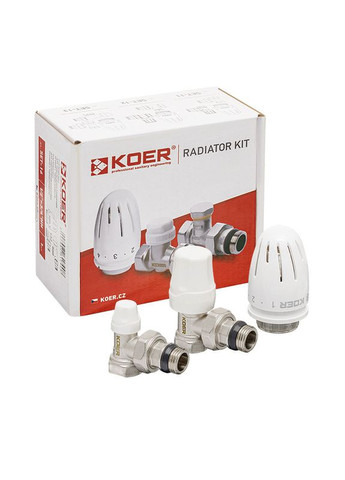 Комплект для підключення радіатора SET-11 - 1/2"x1/2" (кутовий) з термоголовкою ВЗ (KR3175) KOER (315701858)