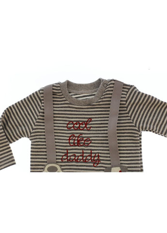 Сірий демісезонний костюм із довгим рукавом для хлопчика трикотажний cool сірий 68 см (35407) BABYKROHA