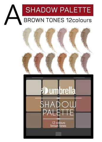 Палетка теней для век 12 оттенков, тон А Umbrella shadow palette с summer tones 12 (290704859)