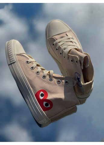 КЕДИ ЖІНОЧІ CONVERSE X COMME DES GARSONS PLAY CHUCK BEIGE КОНВЕРС No Brand бежеві демісезони (368859640)