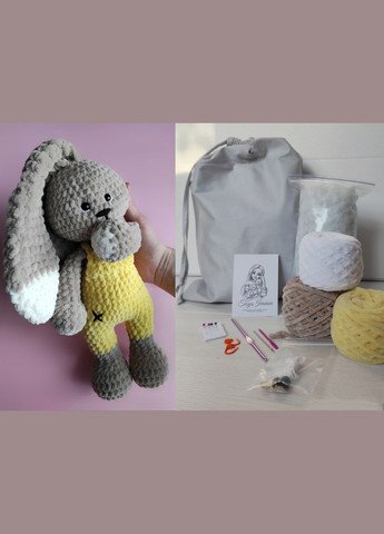 Набір для в'язання зайчика в комбінезоні (жовтий) Hand Made (302317143)