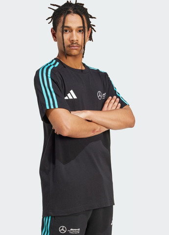 Чорна футболка mercedes - amg petronas formula one team dna adidas