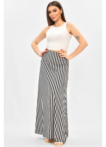 Белая джинсовая в полоску юбка женская белого цвета с принтом Let's Shop а-силуэта (трапеция)