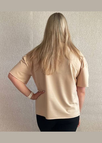 Женская футболка оверсайз кремовая Capricious 149 - (337515084)