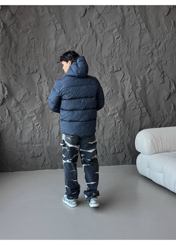 Синя зимова куртка navi на пуху синьо-чорна No Brand