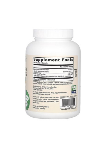 Saccharomyces Boulardii + MOS - 180 vcaps Jarrow Formulas (369396795)