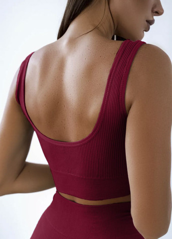 Комплект спортивний рубчик бордовий: топ і шорти (70106) FitFiesta (329193842)