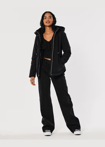 Чорна демісезонна куртка демісезонна - жіноча куртка hc9525w Hollister