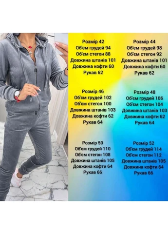 Жіночий теплий велюровий костюм на хутрі з капюшоном та кишенями No Brand (399345634)