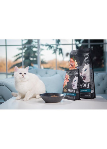 Корм сухий Kitten rich in Fresh Turkey and Chicken для кошенят всіх порід зі свіжою індичкою та куркою 400 г Savory (393977524)