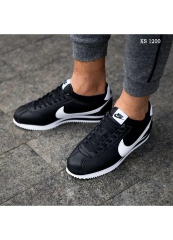 Білі кросівки чоловічі nike cortez black and white найк кортез білі демісезон No Brand