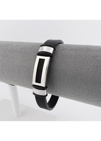 Браслет з медичної сталі на силіконовому ремінці 20см BSS-033 No Brand (299486527)