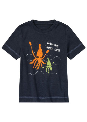 Темно-синяя всесезон хлопковая пижама (футболка, брюки) футболка + брюки Lupilu