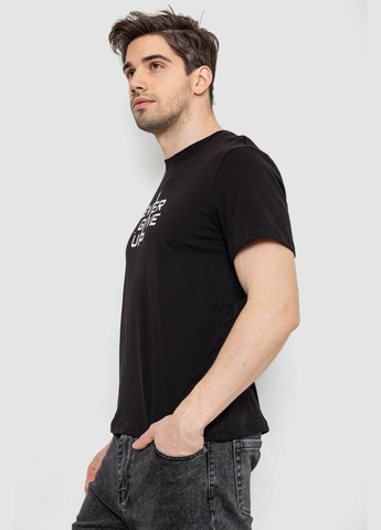 Черная футболка мужская с принтом, 241r1905 Ager