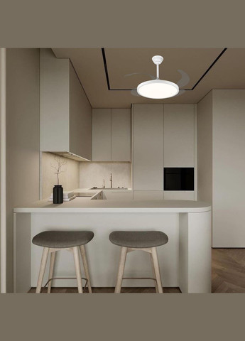 Люстра-вентилятор біла з пультом 40W 47см (94-3043 (42) WH) No Brand (370070354)