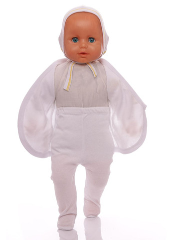 Білий трикотажний комплект в коробці з чепчиком бант білий 56 см (37650) BABYKROHA