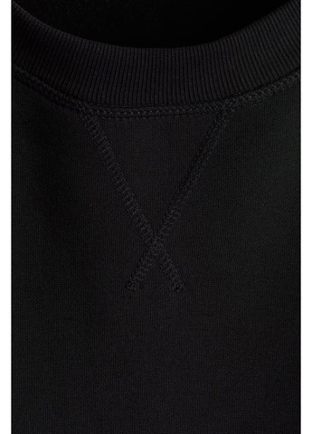 Черный свитшот на флисе H&M однотонный (361626308)
