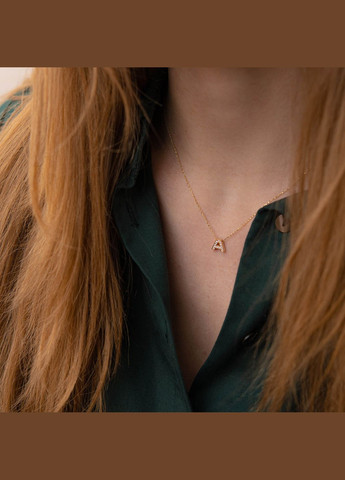 Кольє з буквою Е в жовтому золоті (фіаніти) кол01165Е 45 45 Oniks (264644216)