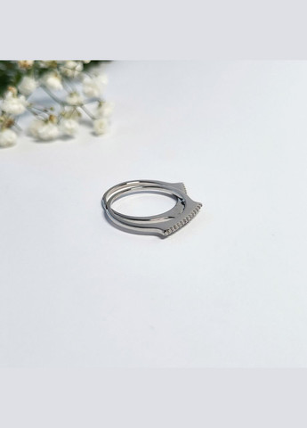 Кольцо серебряное женское колечко 2 в 1 вставка куб.цирконий размер серебро 925 пробы родир. 81679б 2.72г No Brand (306741718)