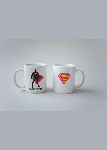 Кружка керамическая с принтом "Суперкум" 330 мл Белая No Brand (324264217)
