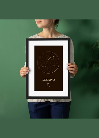 Постер "Зодиак: Скорпион" фольгований А3 (BD-pl-19) gold-black BeriDari (311219671)
