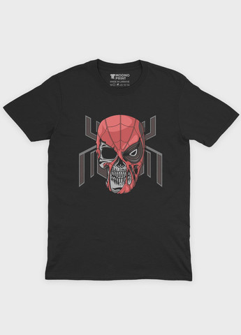 Черная демисезонная футболка для мальчика с принтом супергероя - человек-паук (ts001-1-bl-006-014-081-b) Modno