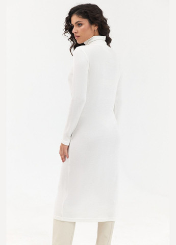 Молочна сукня пряма зі стійкою міді ангора-рубчик молочна Vovk однотонна
