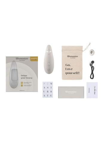 Вакуумный клиторальный стимулятор Premium 2 – Grey, функции Autopilot и Smart Silence Womanizer (335394863)