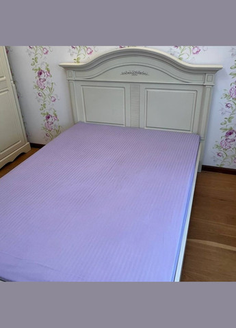 Простынь на резинке 160х200 сиреневая Страйп Микросатин 99018 Ananasko (330823204)