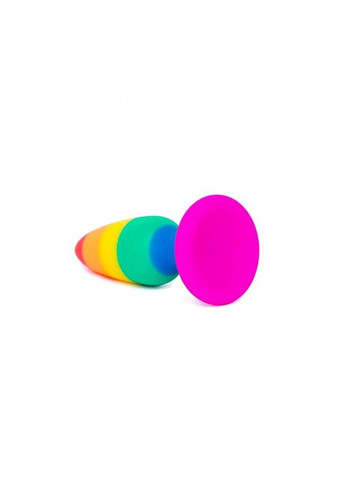 Силіконова анальна пробка Hiperloo Silicone Rainbow Plug M, діаметр 2,9 см, довжина 11 см Wooomy (333713511)