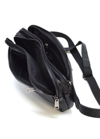 Чоловіча шкіряна сумка на пояс через плече для телефону та документів маленька Чорний 38759 TARWA (352165928)