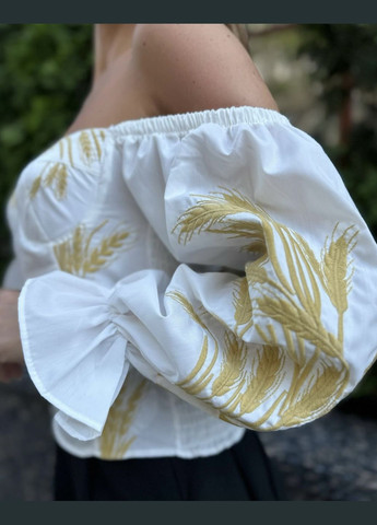 Жіноча вишиванка-корсет Золоте колосся біла ESQ 5442 (303898914)