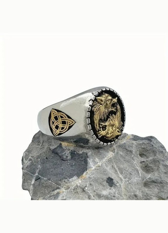 Кольцо мужское Волки стая защита титановая сталь панк винтаж 21 Liresmina Jewelry (328449752)