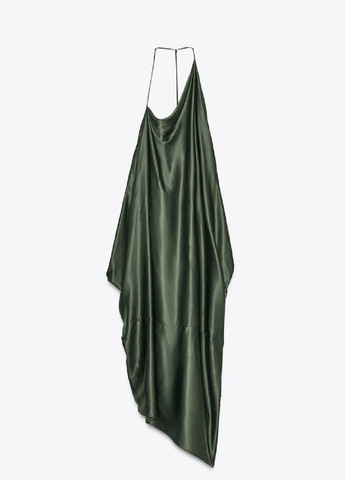 Оливкова (хакі) вечірня сукня Zara однотонна