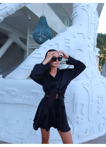 Жіночий шовковистий комплект(сорочка+шорти) Україна (350669400)