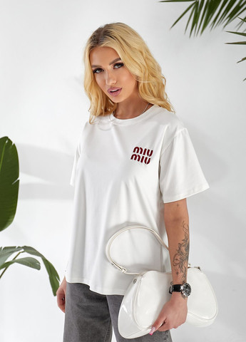 Футболка женская оверсайз с вышивкой No Brand - (329651532)