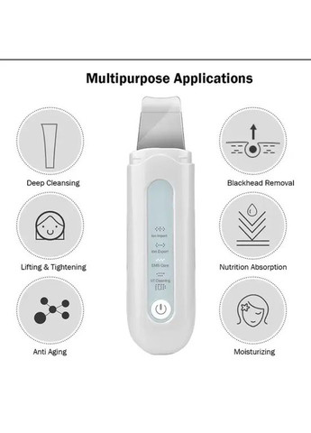 Скрабер портативный ультразвуковой для чистки лица с EMS и ионизацией Beauty Effect WAU-55 Beauty Face (302395787)