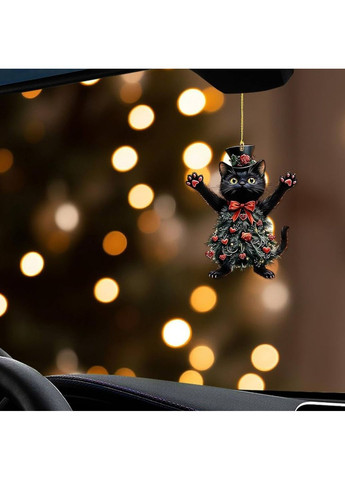 Милое акриловое елочное украшение «Рождественный ЕлкоКот» - изящное украшение окраски вашей елки, дома, офиса, 2D (плоская) No Brand (370625886)