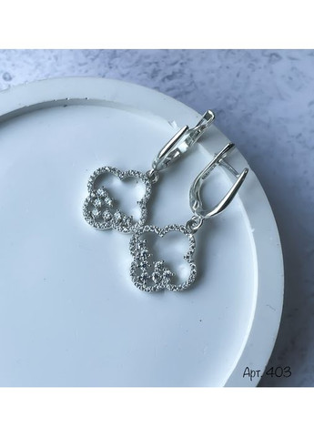 Серебряные серьги Белый цветок No Brand (354721453)